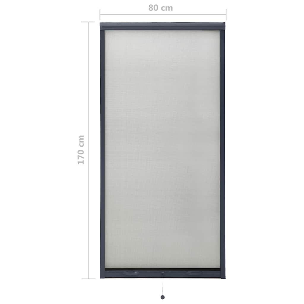 Zanzariera Avvolgibile per Finestre Antracite 80x170 cm