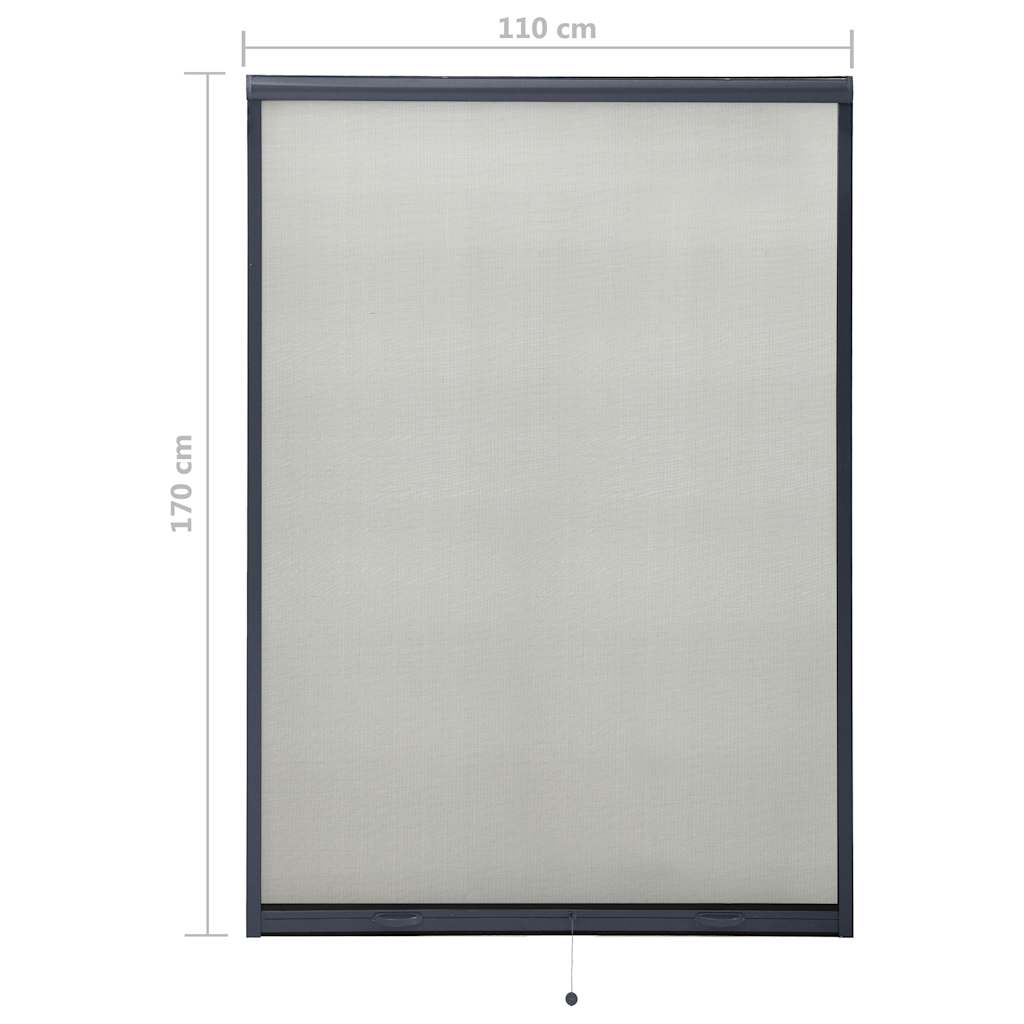 Zanzariera Avvolgibile per Finestre Antracite 110x170 cm