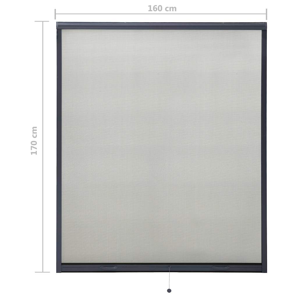 Zanzariera Avvolgibile per Finestre Antracite 160x170 cm