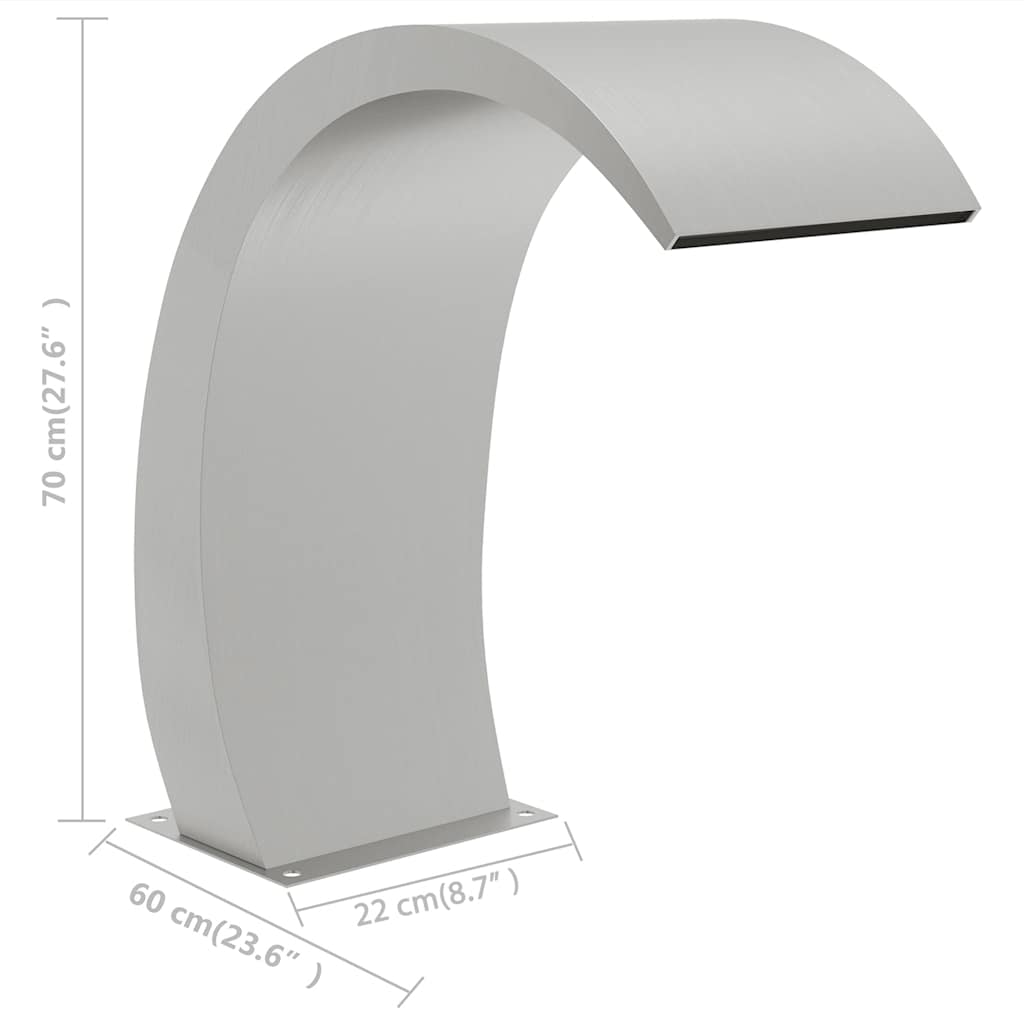 Fontana per Piscina 22x60x70 cm in Acciaio Inox 304
