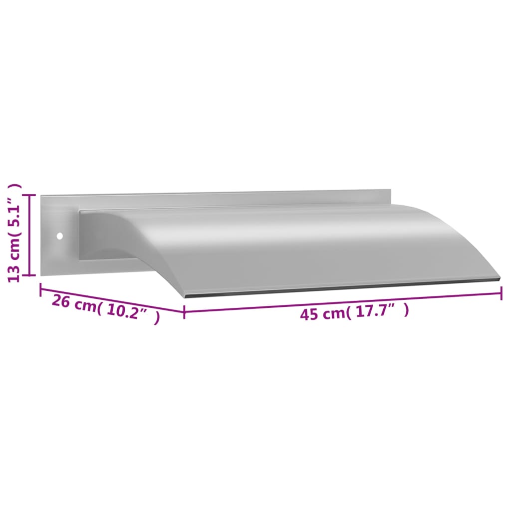 Fontana per Piscina Argento 45x26x13 cm in Acciaio Inox