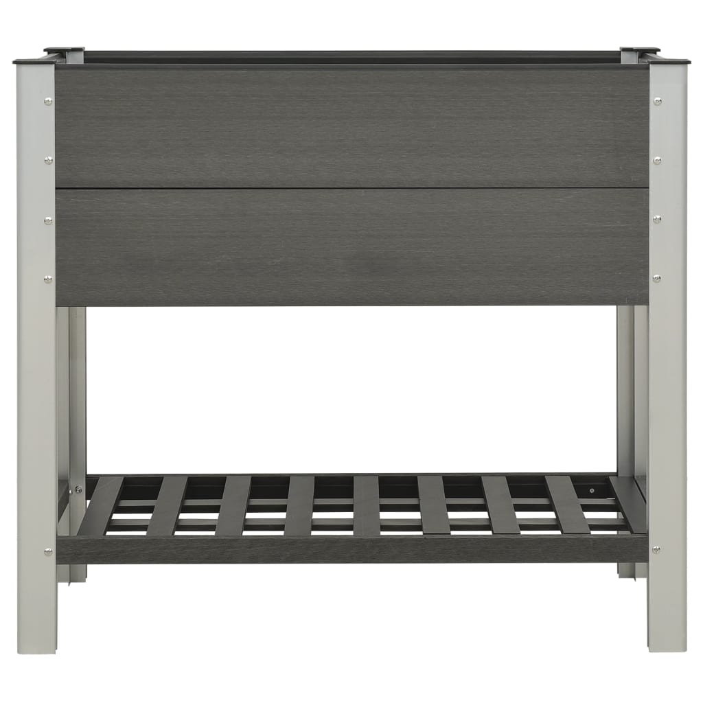 Fioriera Rialzata Giardino con Ripiano 100x50x90 cm WPC Grigio