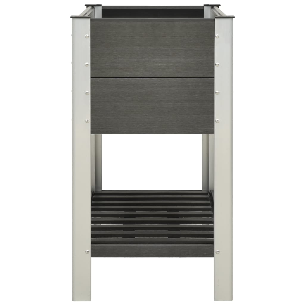 Fioriera Rialzata Giardino con Ripiano 100x50x90 cm WPC Grigio