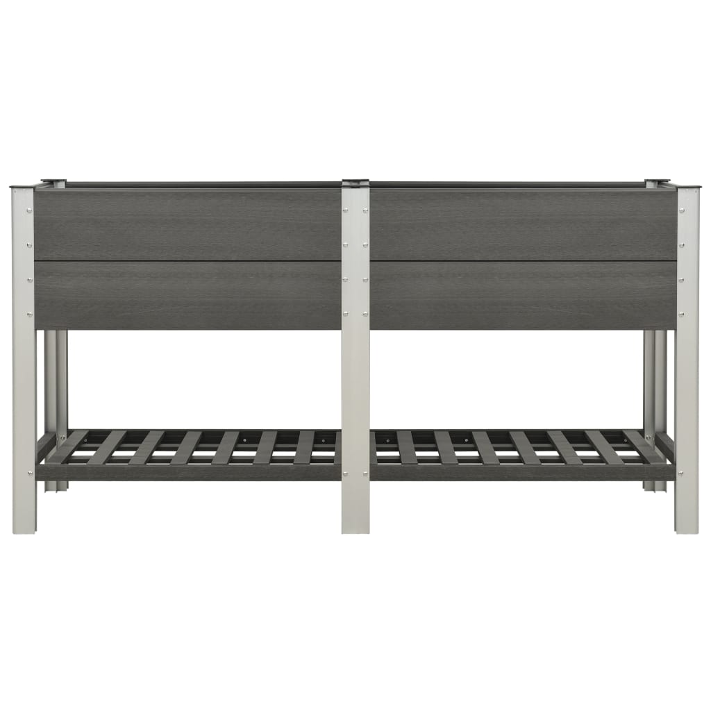 Fioriera Rialzata Giardino con Ripiano 175x50x90 cm WPC Grigio