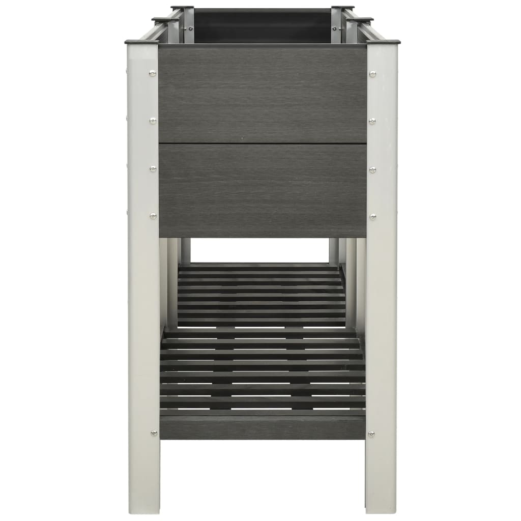 Fioriera Rialzata Giardino con Ripiano 175x50x90 cm WPC Grigio