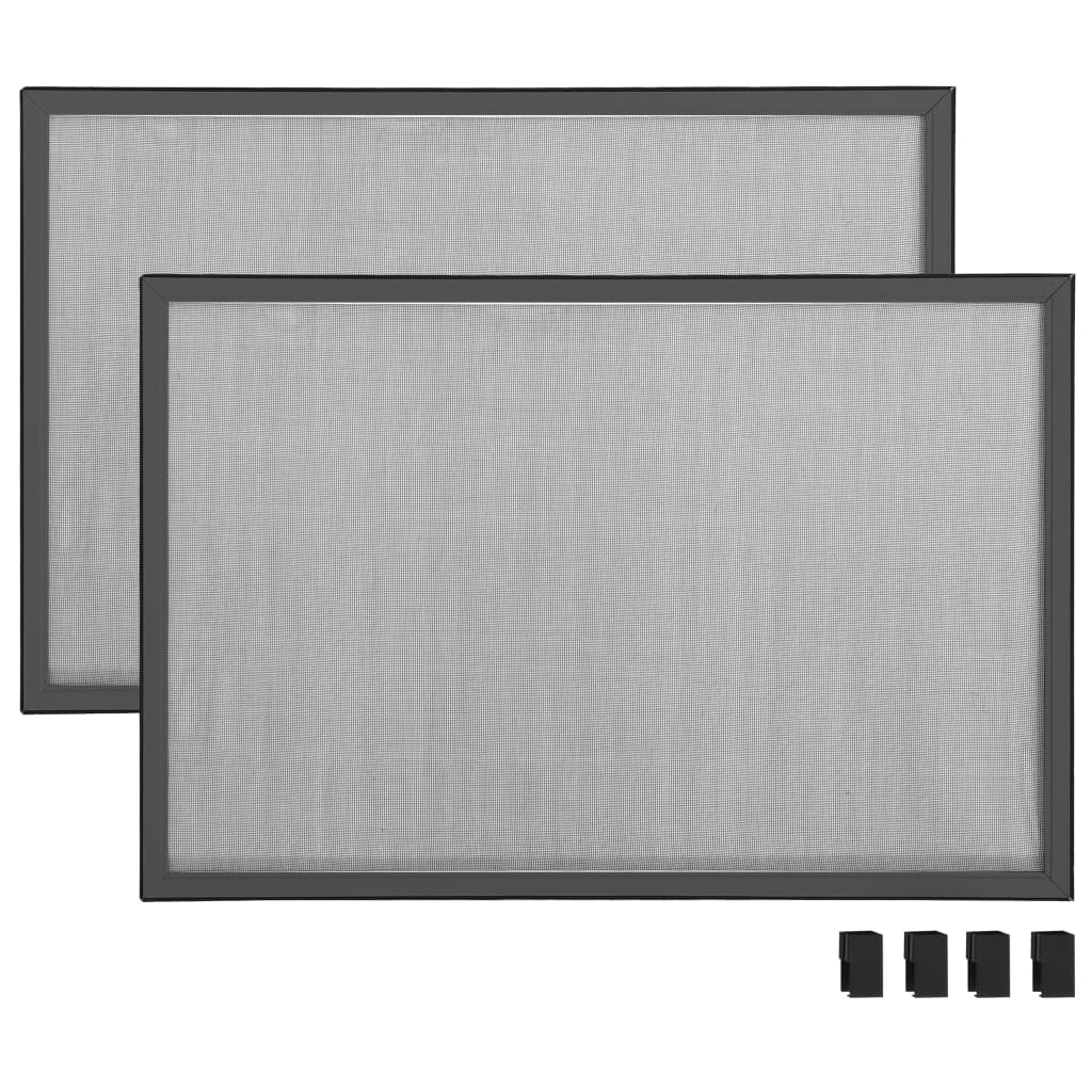 Zanzariera Allungabile per Finestre Antracite (75-143)x50 cm
