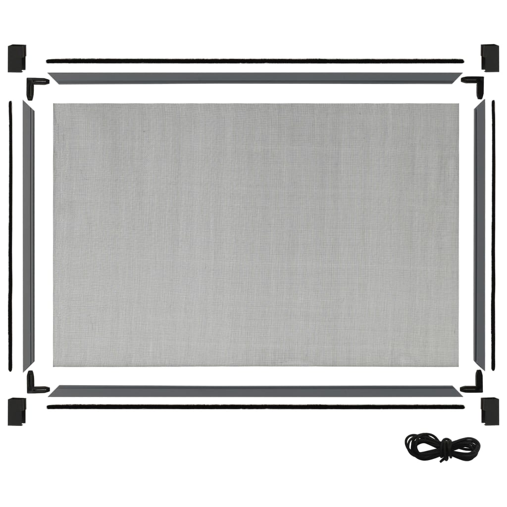 Zanzariera Allungabile per Finestre Antracite (75-143)x50 cm