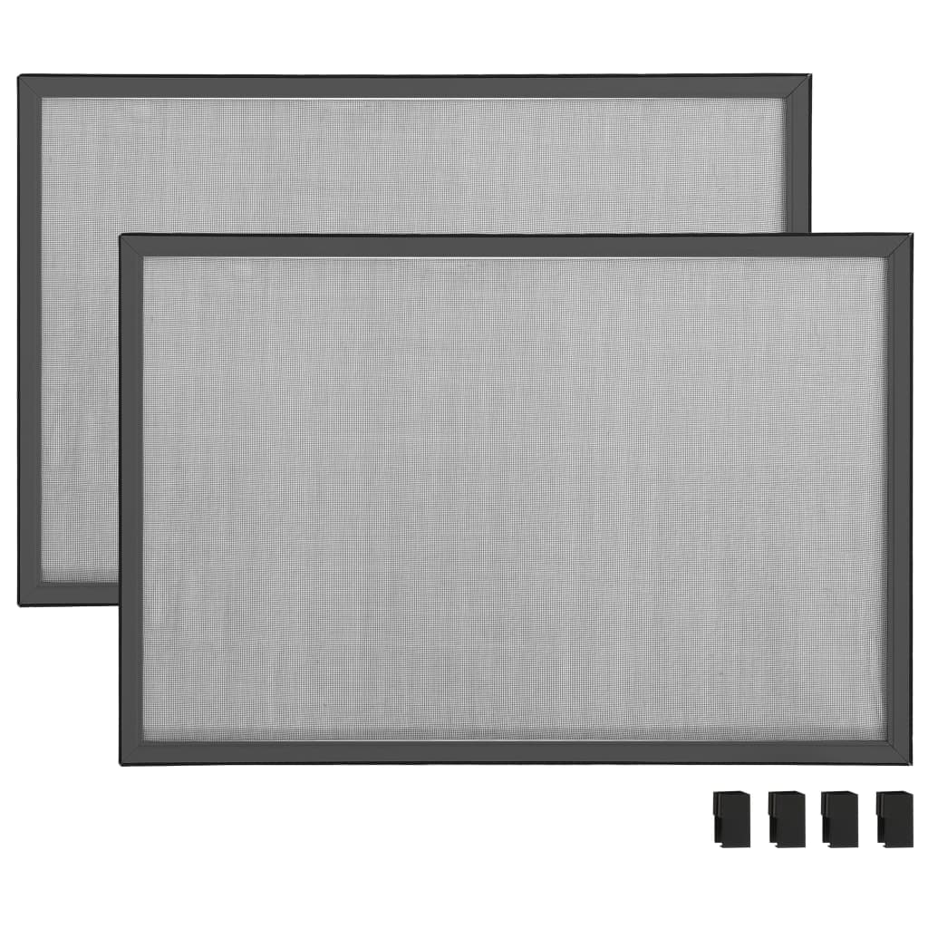 Zanzariera Allungabile per Finestre Antracite (100-193)x75 cm