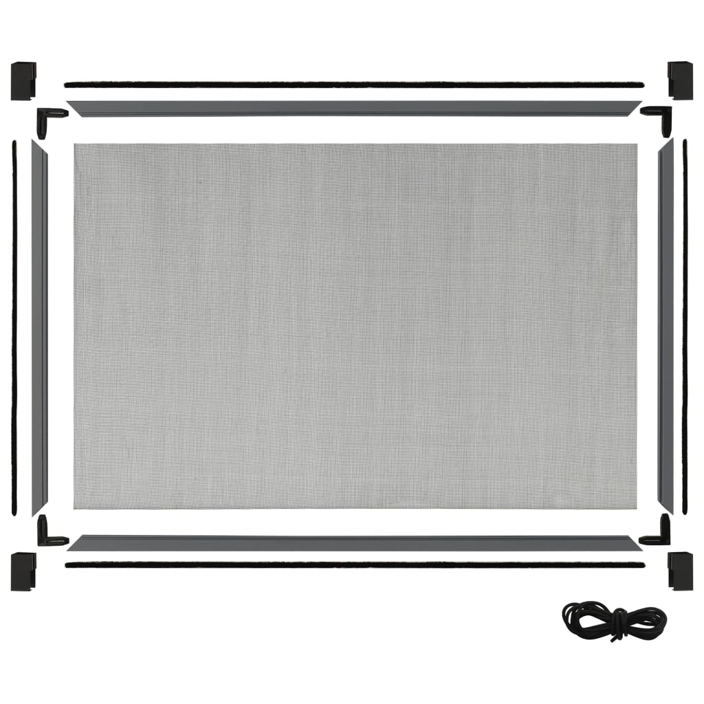 Zanzariera Allungabile per Finestre Antracite (100-193)x75 cm
