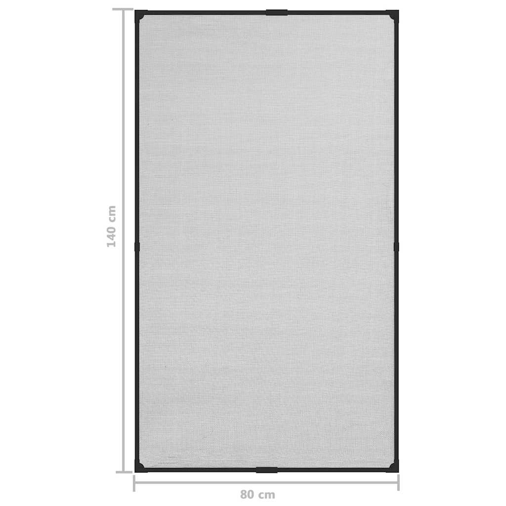 Zanzariera Magnetica Finestre Antracite 80x140cm Fibra Vetro