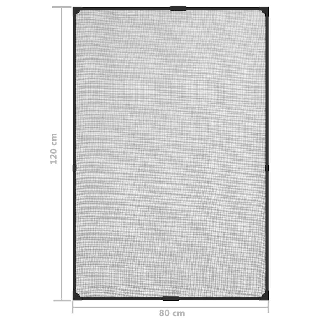 Zanzariera Magnetica Finestre Antracite 80x120cm Fibra Vetro