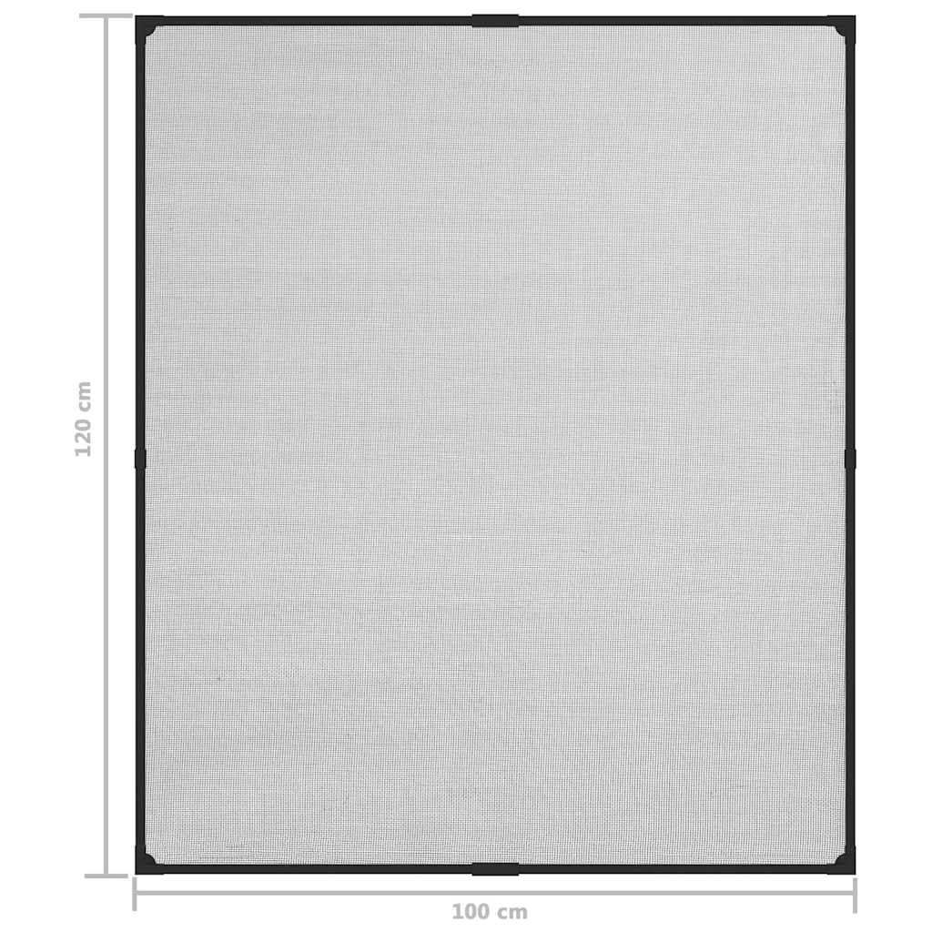 Zanzariera Magnetica Finestre Antracite 100x120cm Fibra Vetro