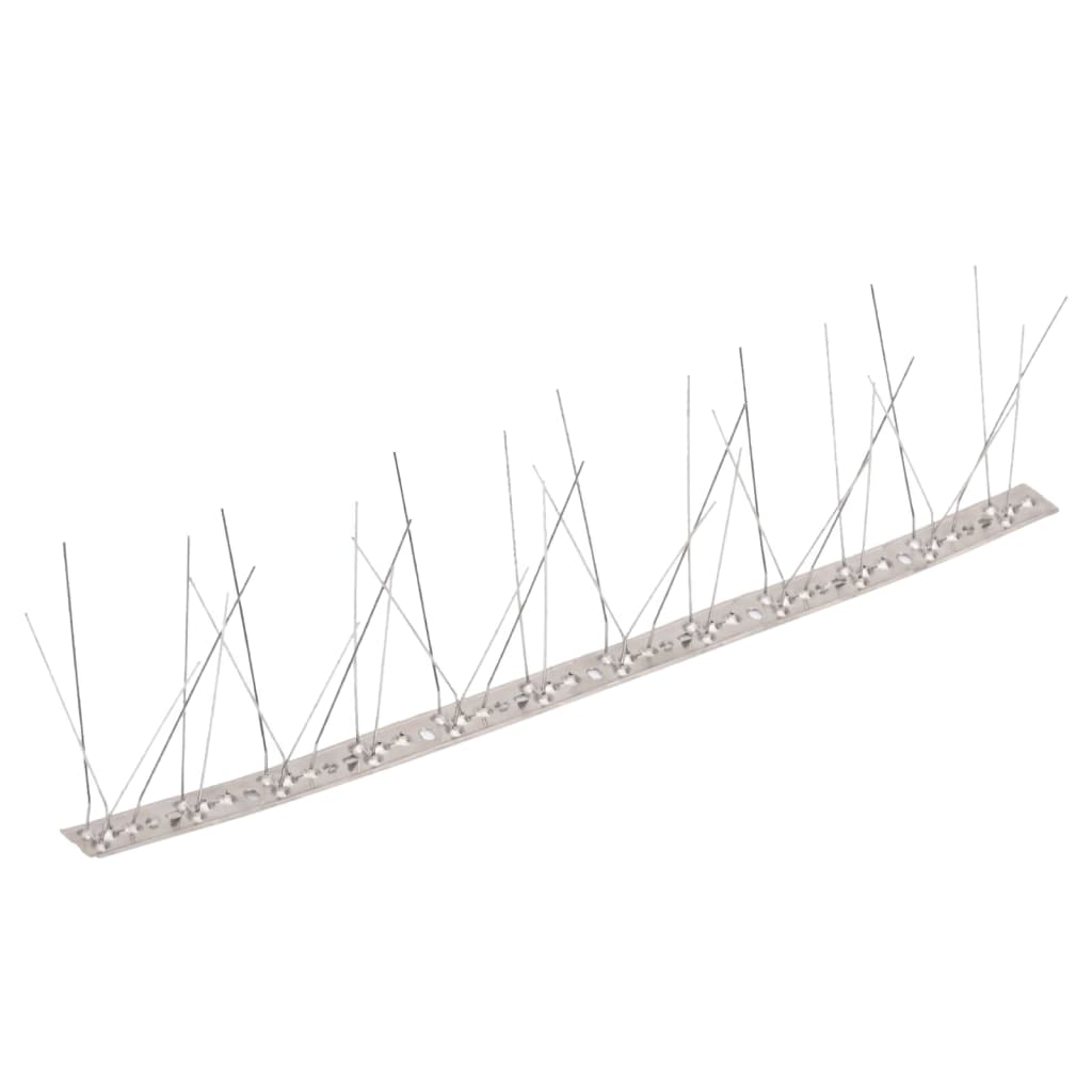 Set Dissuasori per Uccelli e Piccioni 10 pz Acciaio 5 File 5 m