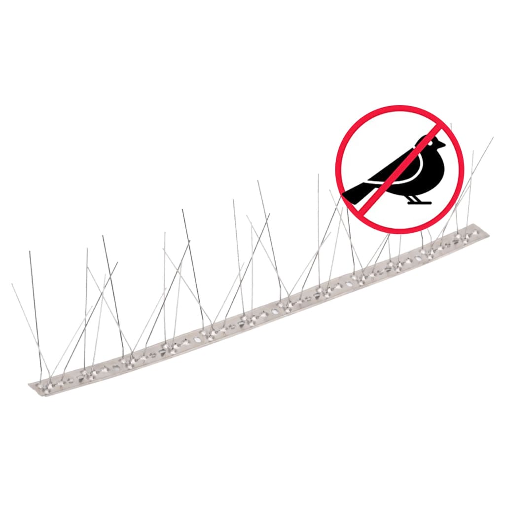 Set Dissuasori per Uccelli e Piccioni 40 pz Acciaio 5 File 20 m