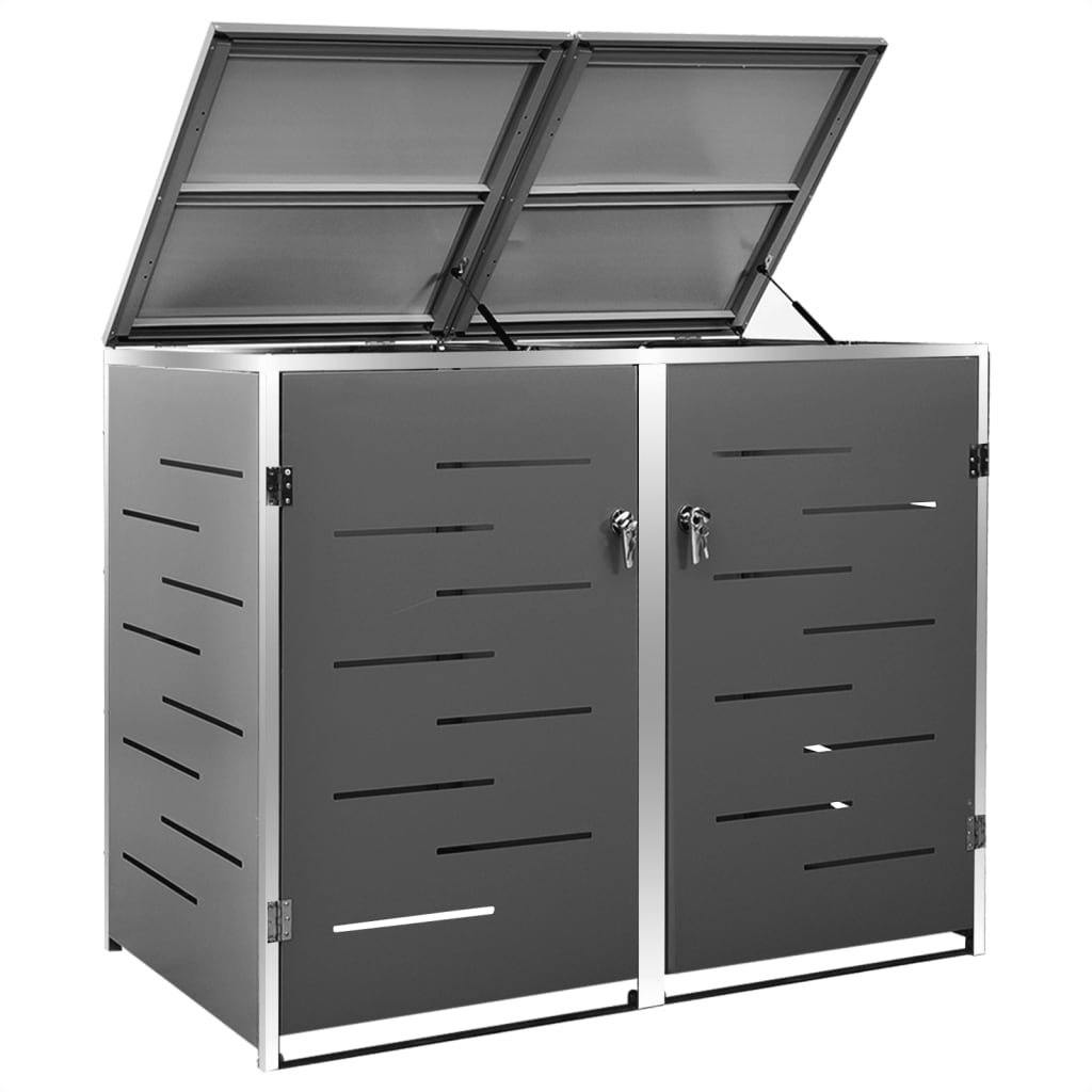 Copribidone per Spazzatura Singolo 69x77,5x115cm Acciaio Inox