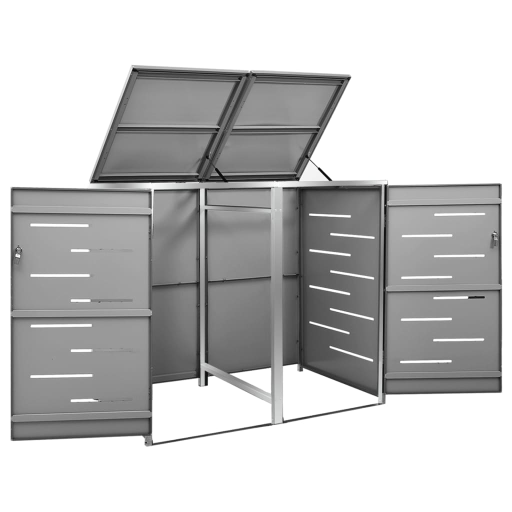 Copribidone per Spazzatura Singolo 69x77,5x115cm Acciaio Inox