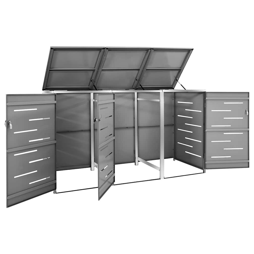 Copribidone per Spazzatura Singolo 69x77,5x115cm Acciaio Inox