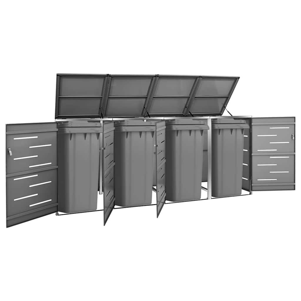 Copribidone per Spazzatura Singolo 69x77,5x115cm Acciaio Inox