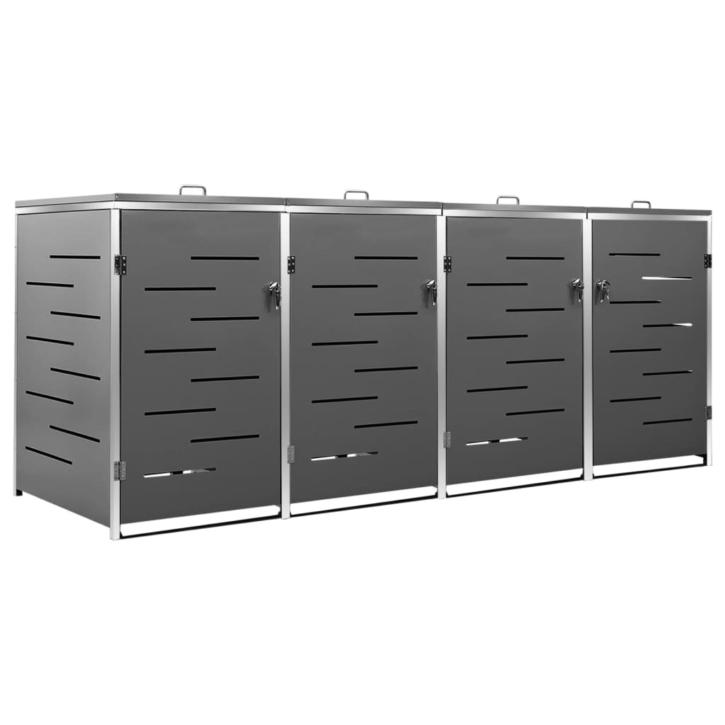 Copribidone per Spazzatura Singolo 69x77,5x115cm Acciaio Inox