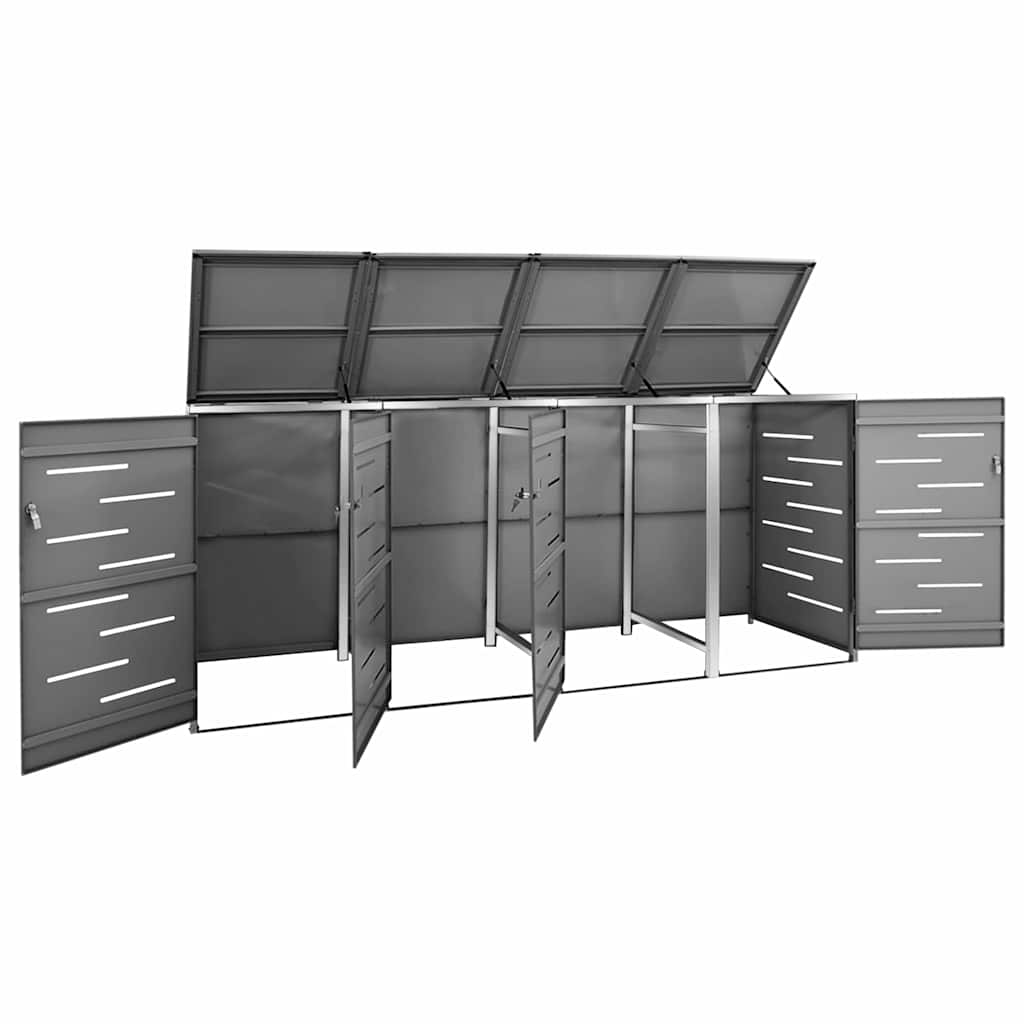 Copribidone per Spazzatura Singolo 69x77,5x115cm Acciaio Inox