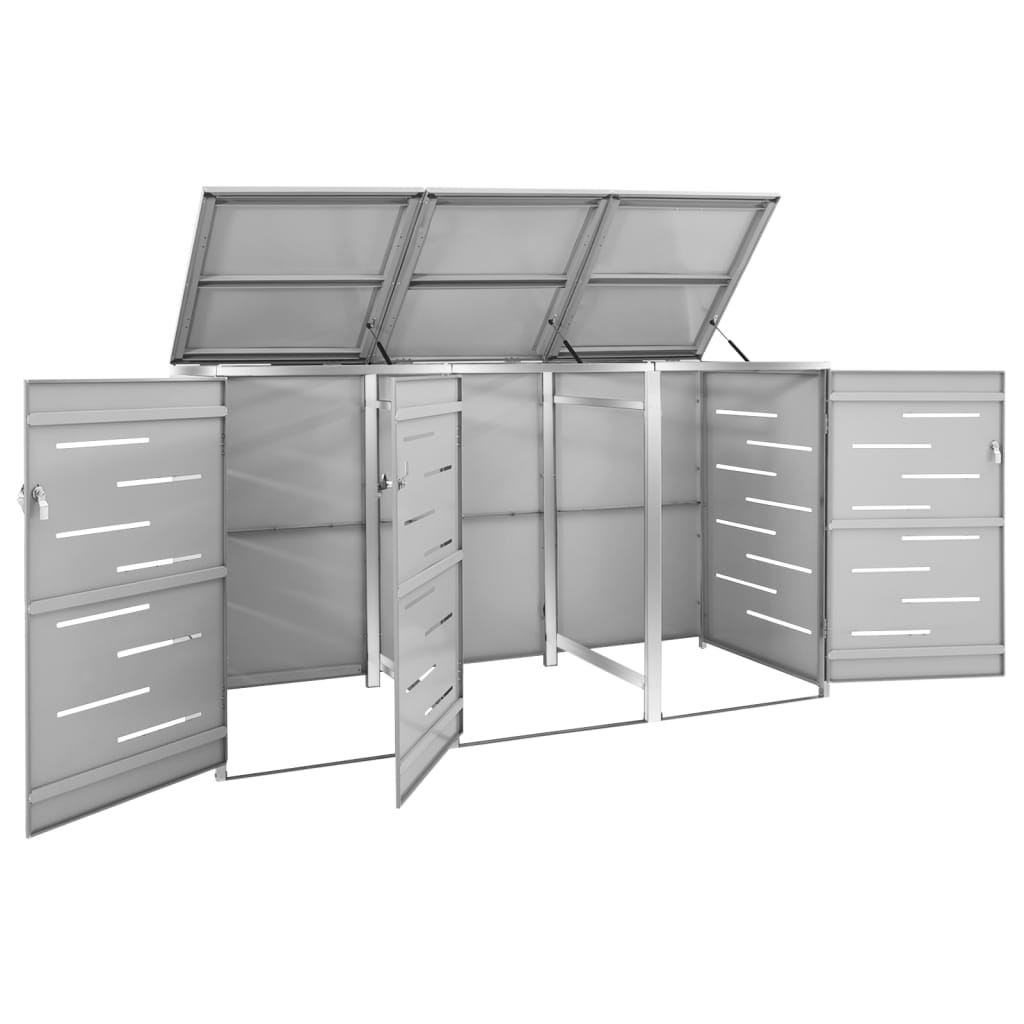 Copribidone per Spazzatura Singolo 69x77,5x115cm Acciaio Inox