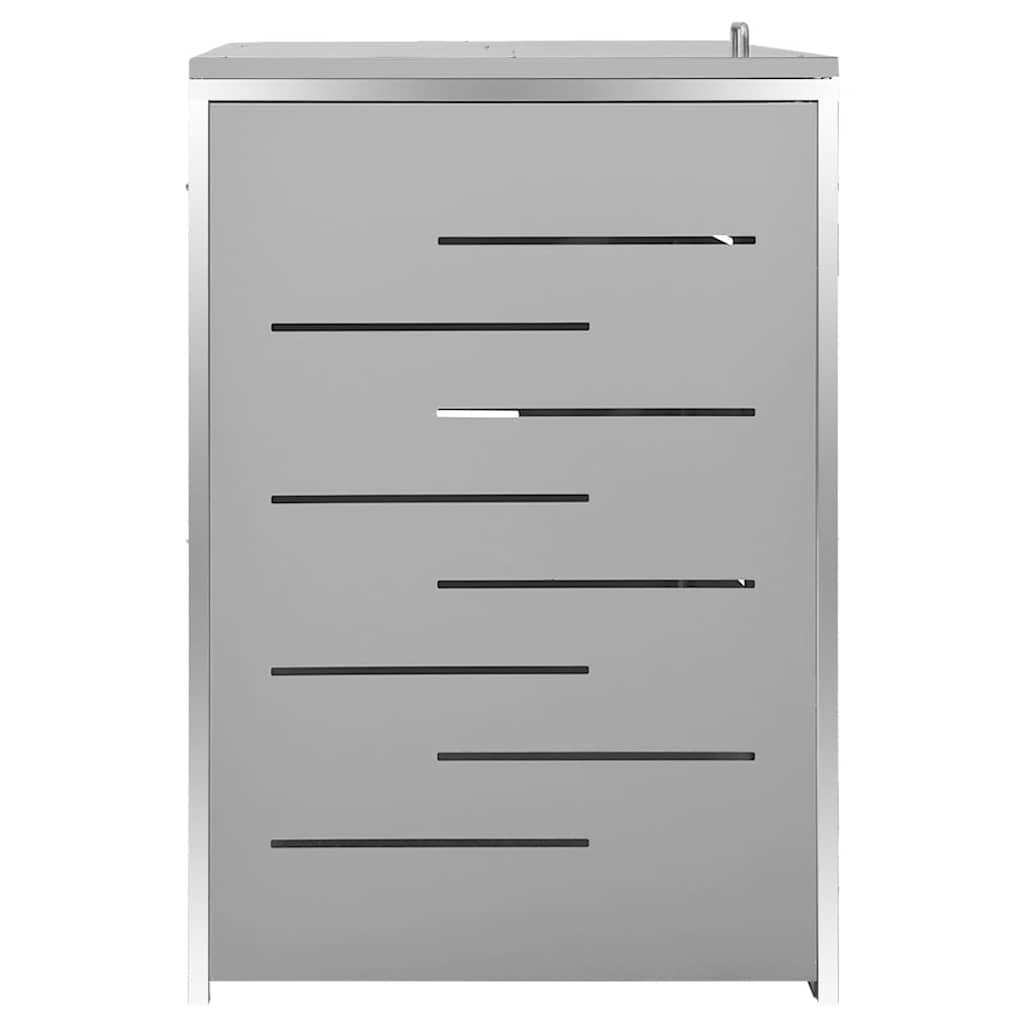 Copribidone per Spazzatura Singolo 69x77,5x115cm Acciaio Inox