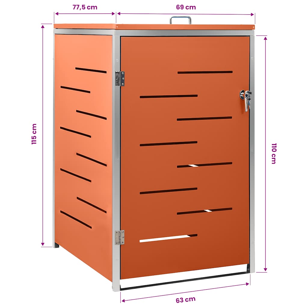 Copribidone per Spazzatura Singolo 69x77,5x115cm Acciaio Inox
