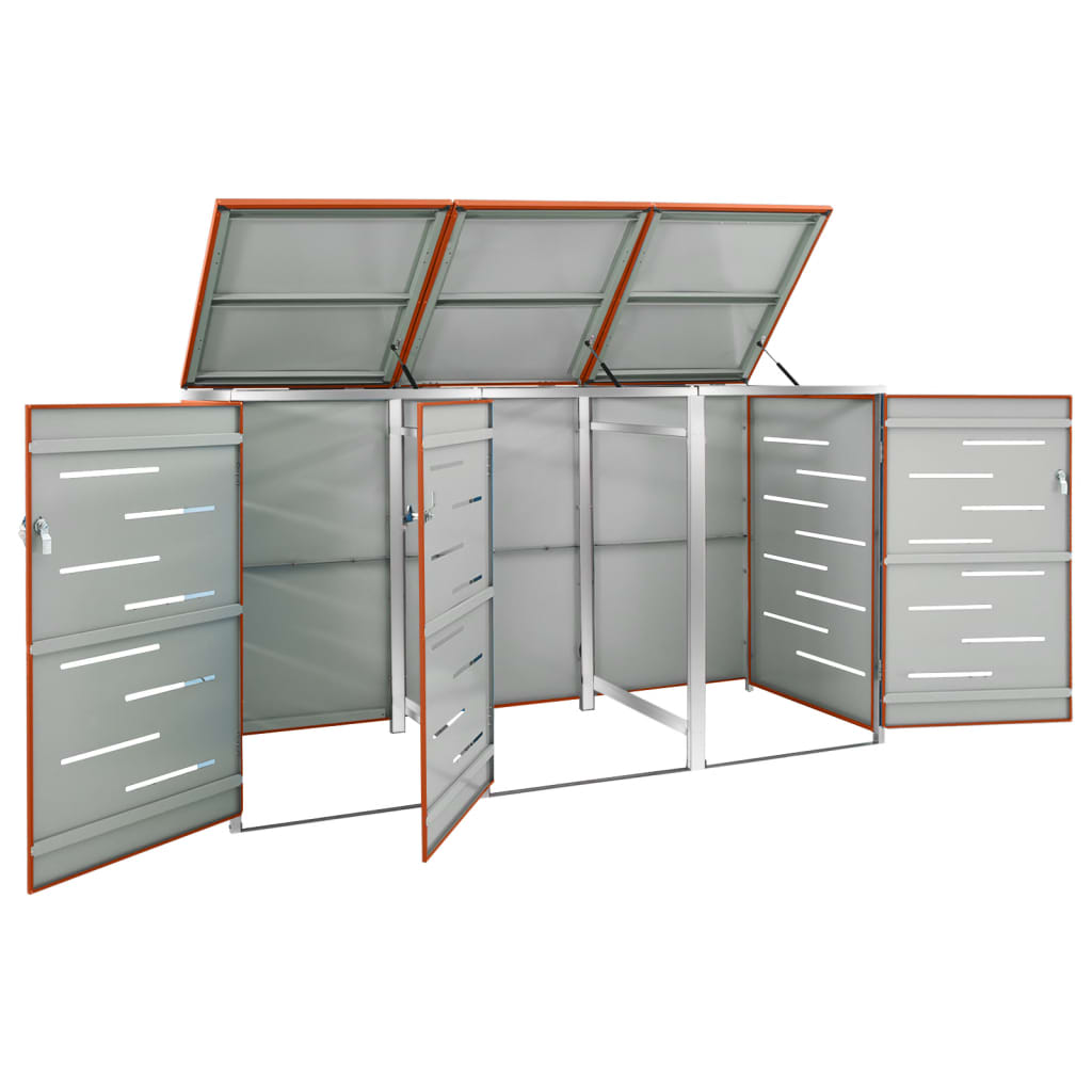 Copribidone per Spazzatura Singolo 69x77,5x115cm Acciaio Inox