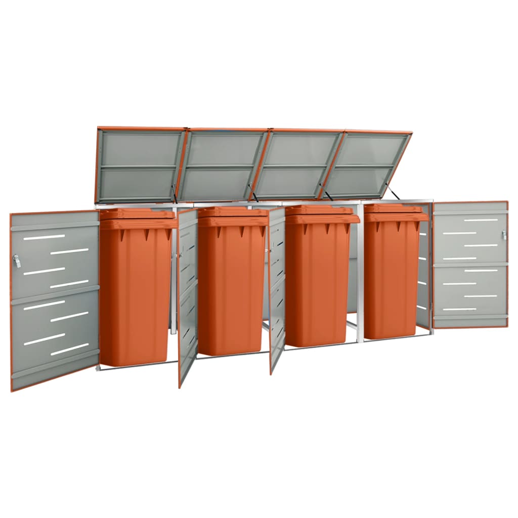 Copribidone per Spazzatura Singolo 69x77,5x115cm Acciaio Inox