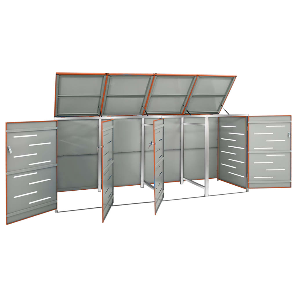 Copribidone per Spazzatura Singolo 69x77,5x115cm Acciaio Inox