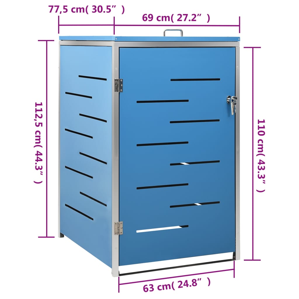 Copribidone per Spazzatura Singolo 69x77,5x115cm Acciaio Inox