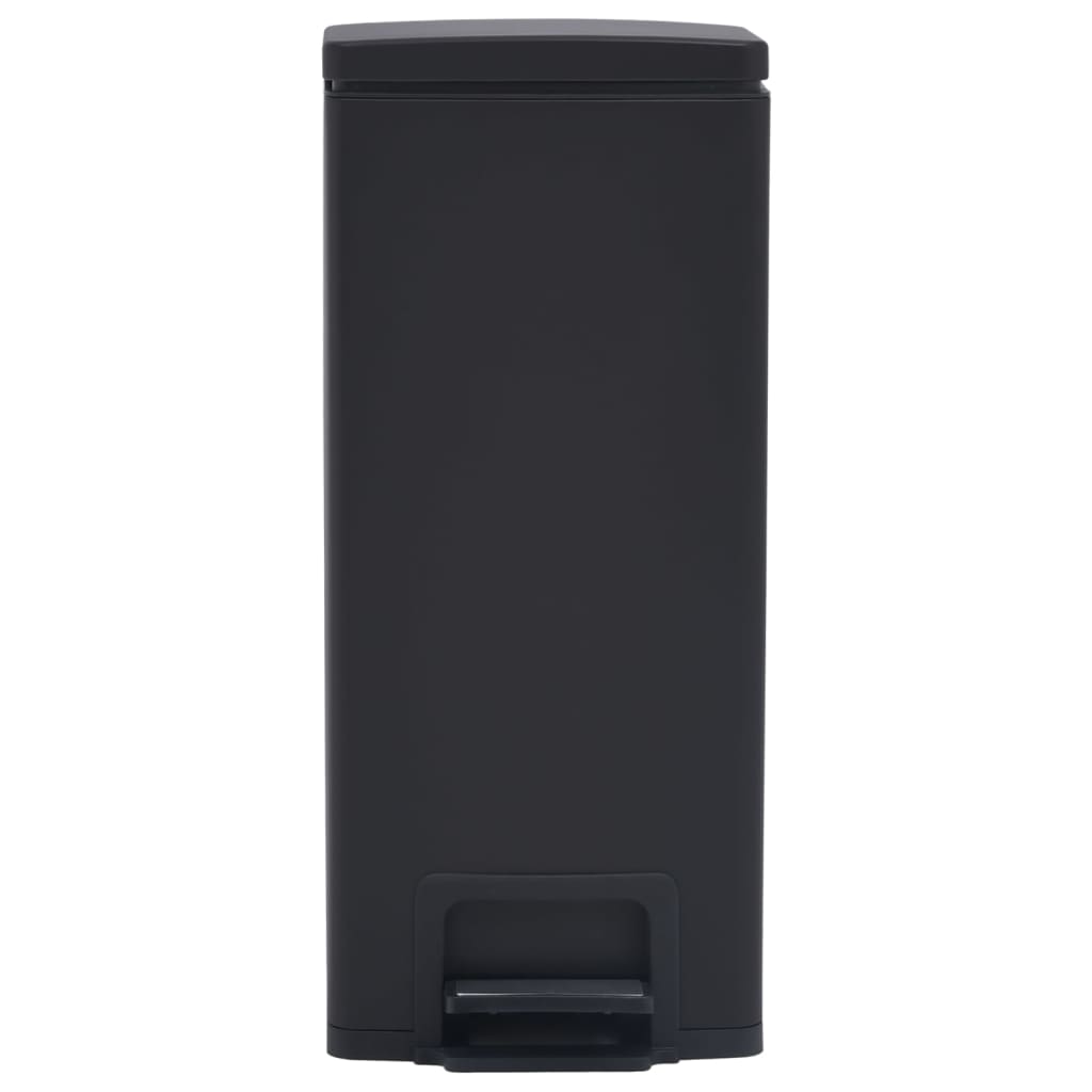 Pattumiera a Pedale Anti-Impronte 30 L Nera in Acciaio Inox