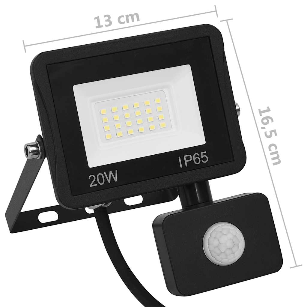Faretto a LED con Sensore 20 W Bianco Caldo