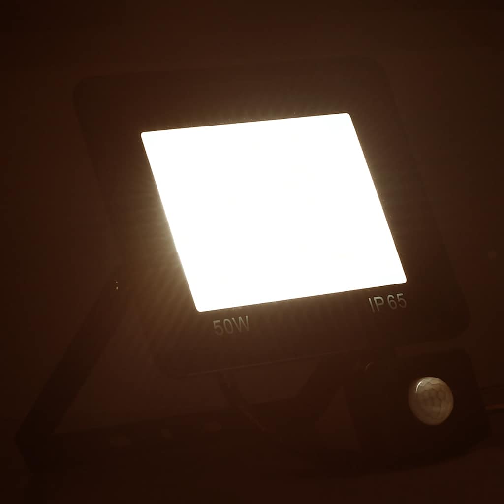 Faretto a LED con Sensore 50 W Bianco Caldo