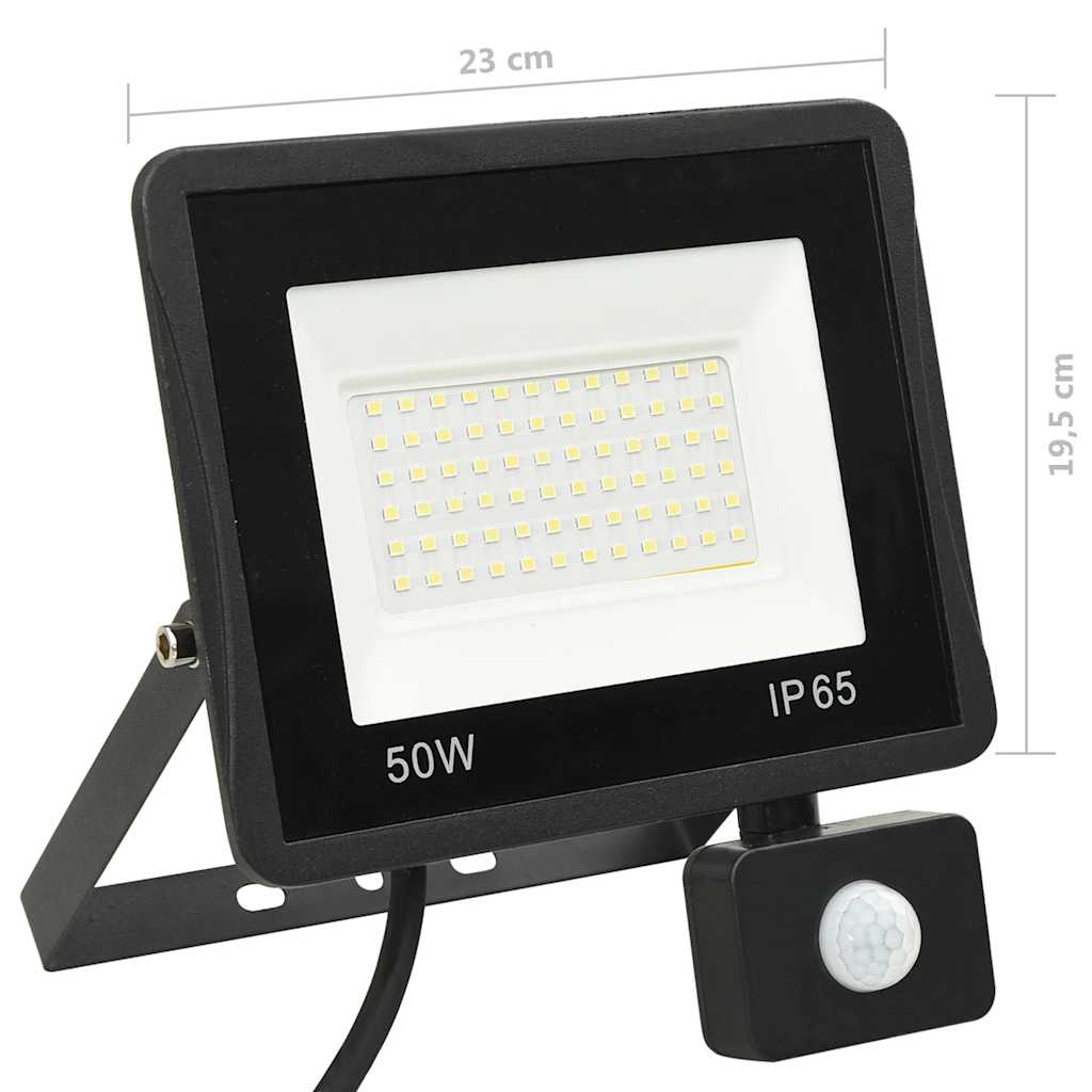 Faretto a LED con Sensore 50 W Bianco Caldo