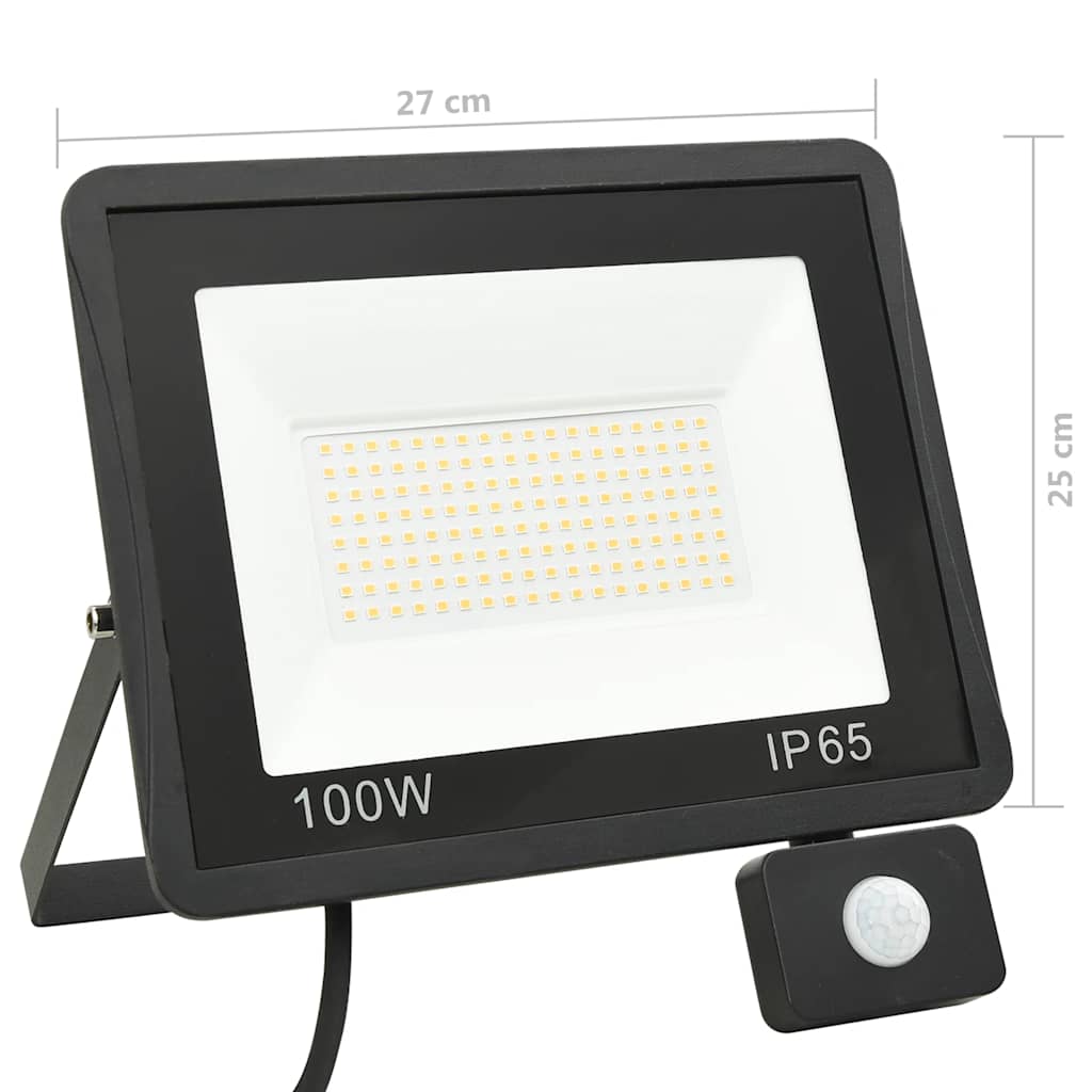 Faretto a LED con Sensore 100 W Bianco Caldo