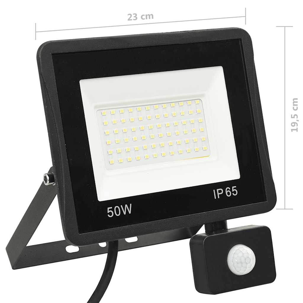 Faretto a LED con Sensore 50 W Bianco Freddo