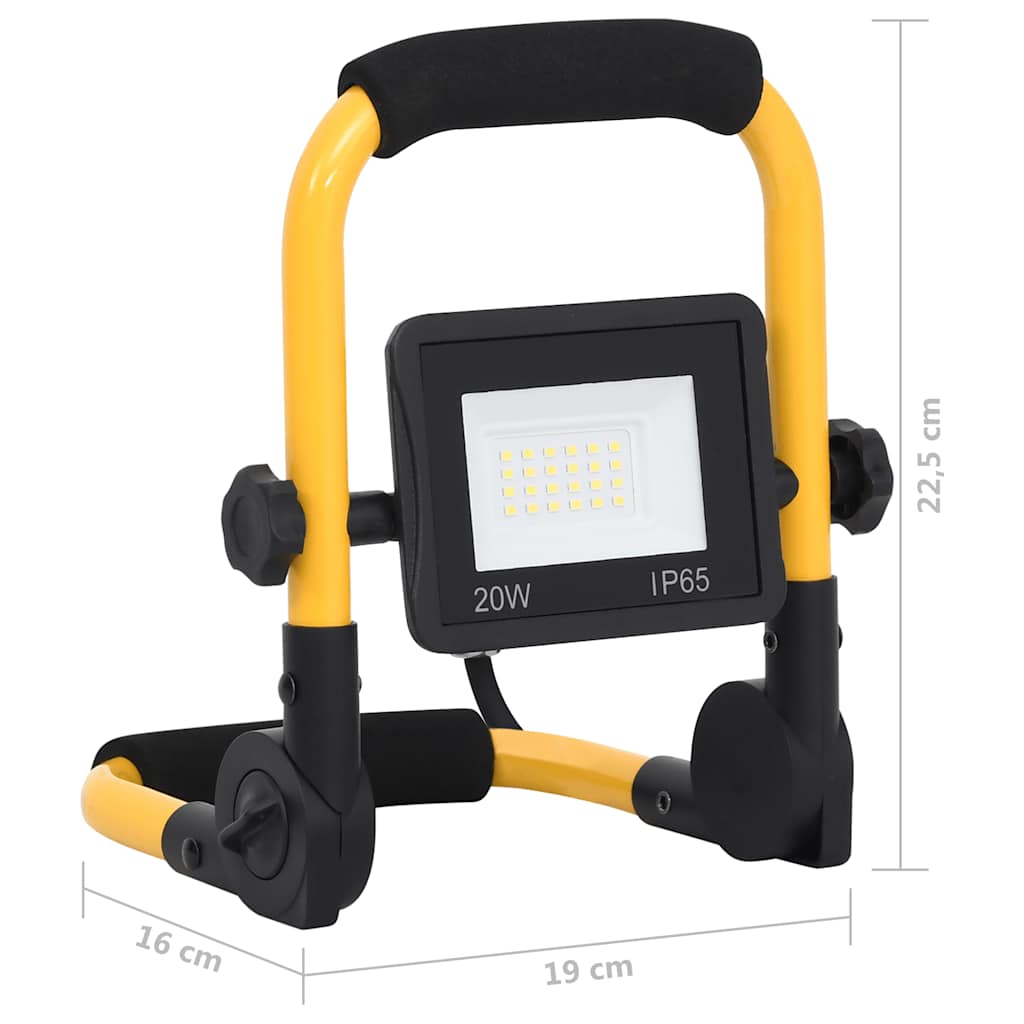 Faretto a LED con Maniglia 20 W Bianco Caldo