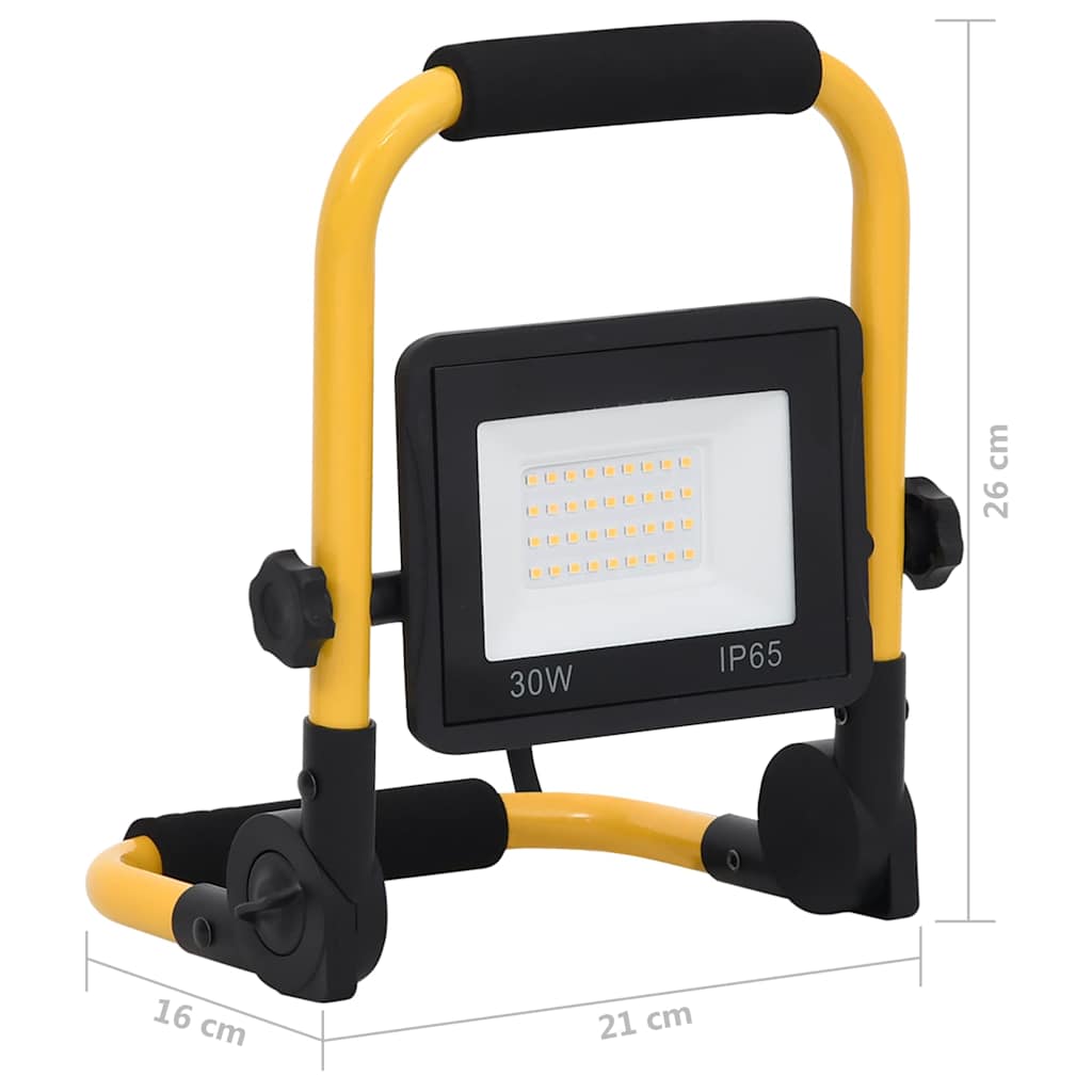 Faretto a LED con Maniglia 30 W Bianco Caldo