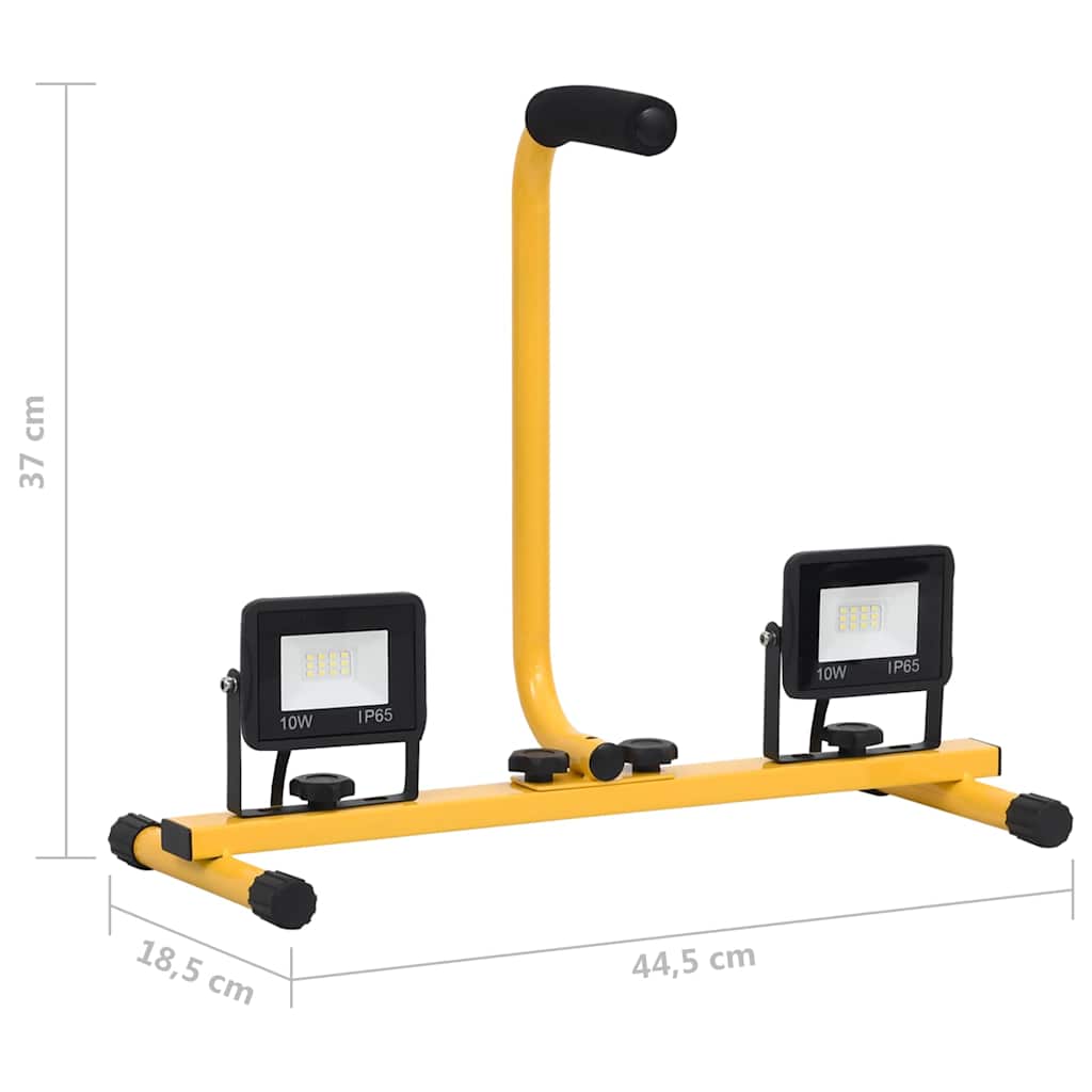 Faretto a LED con Maniglia 2x10 W Bianco Caldo