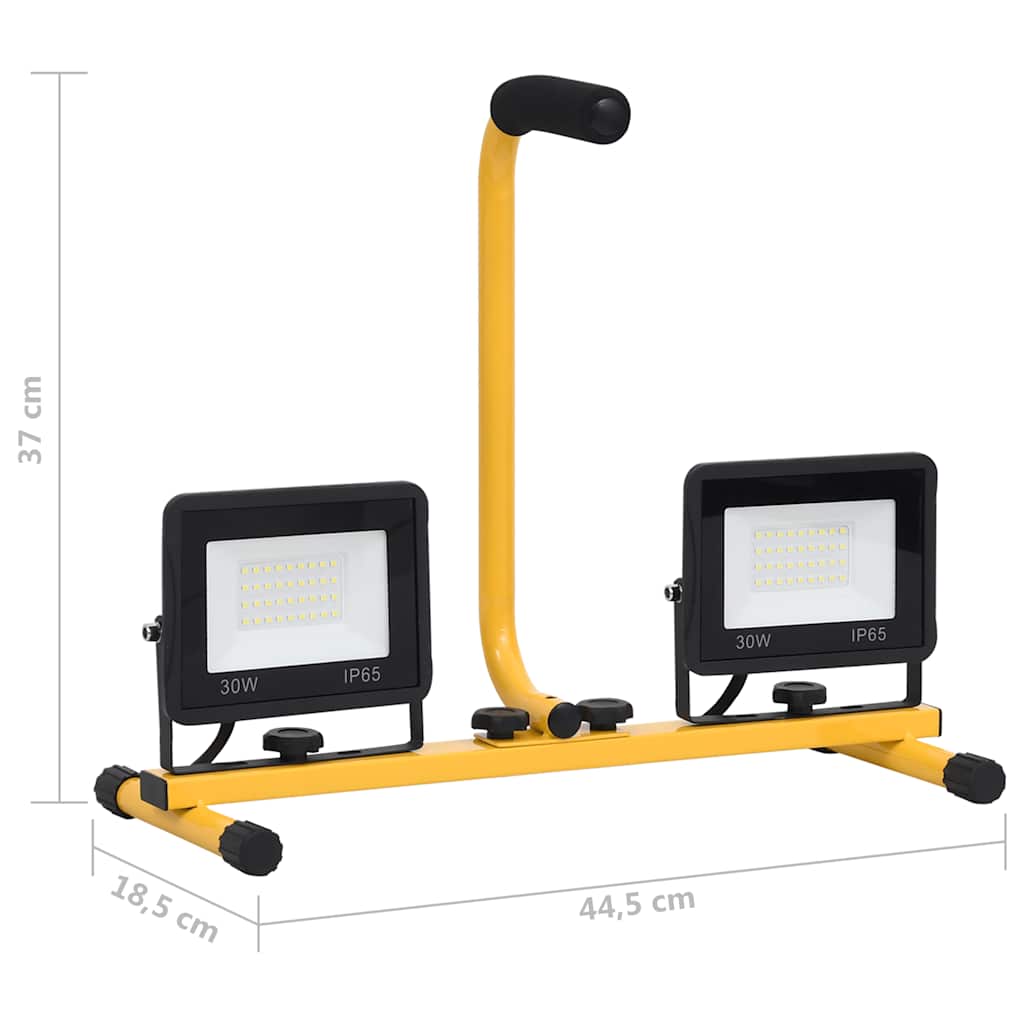 Faretto a LED con Maniglia 2x30 W Bianco Caldo