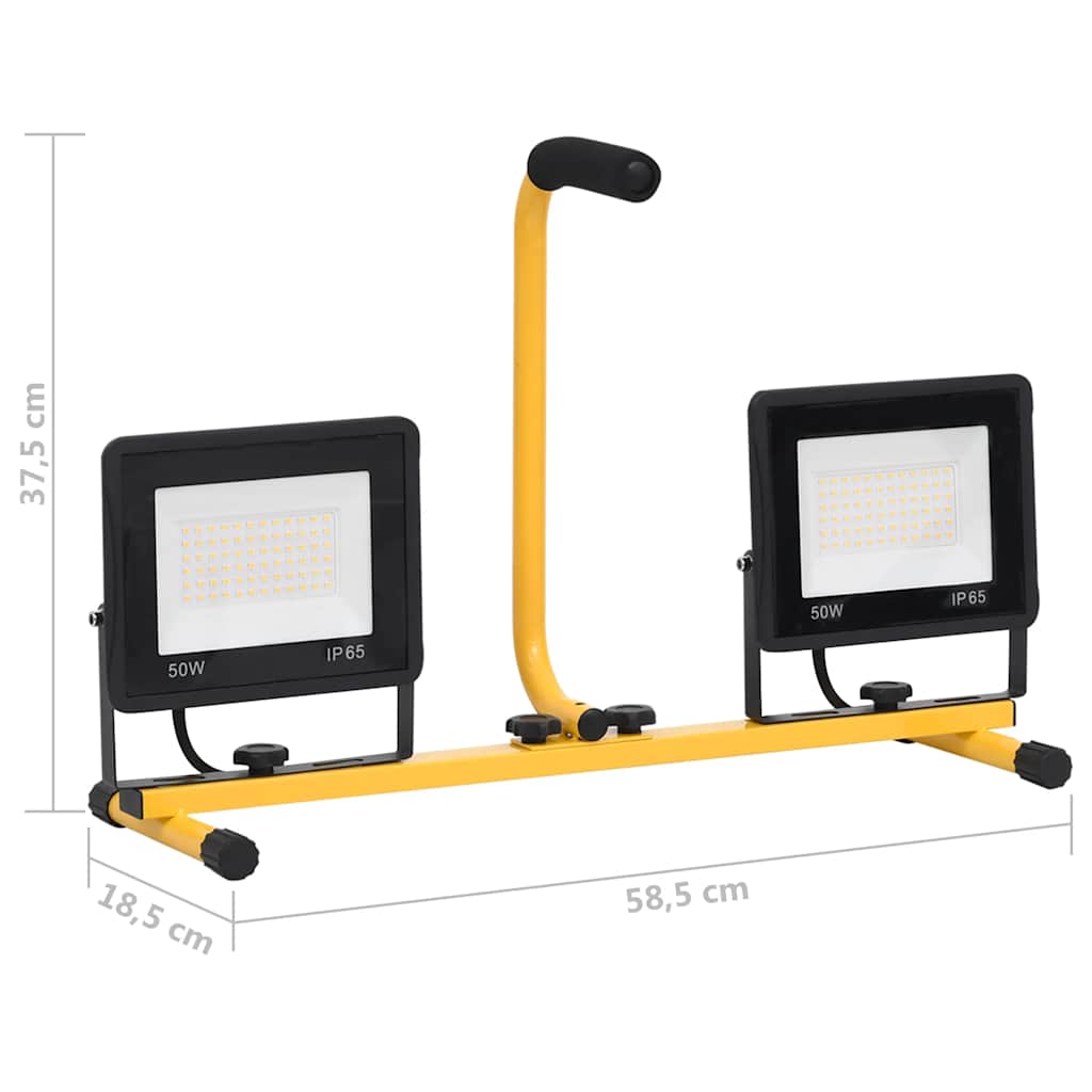 Faretto a LED con Maniglia 2x50 W Bianco Caldo