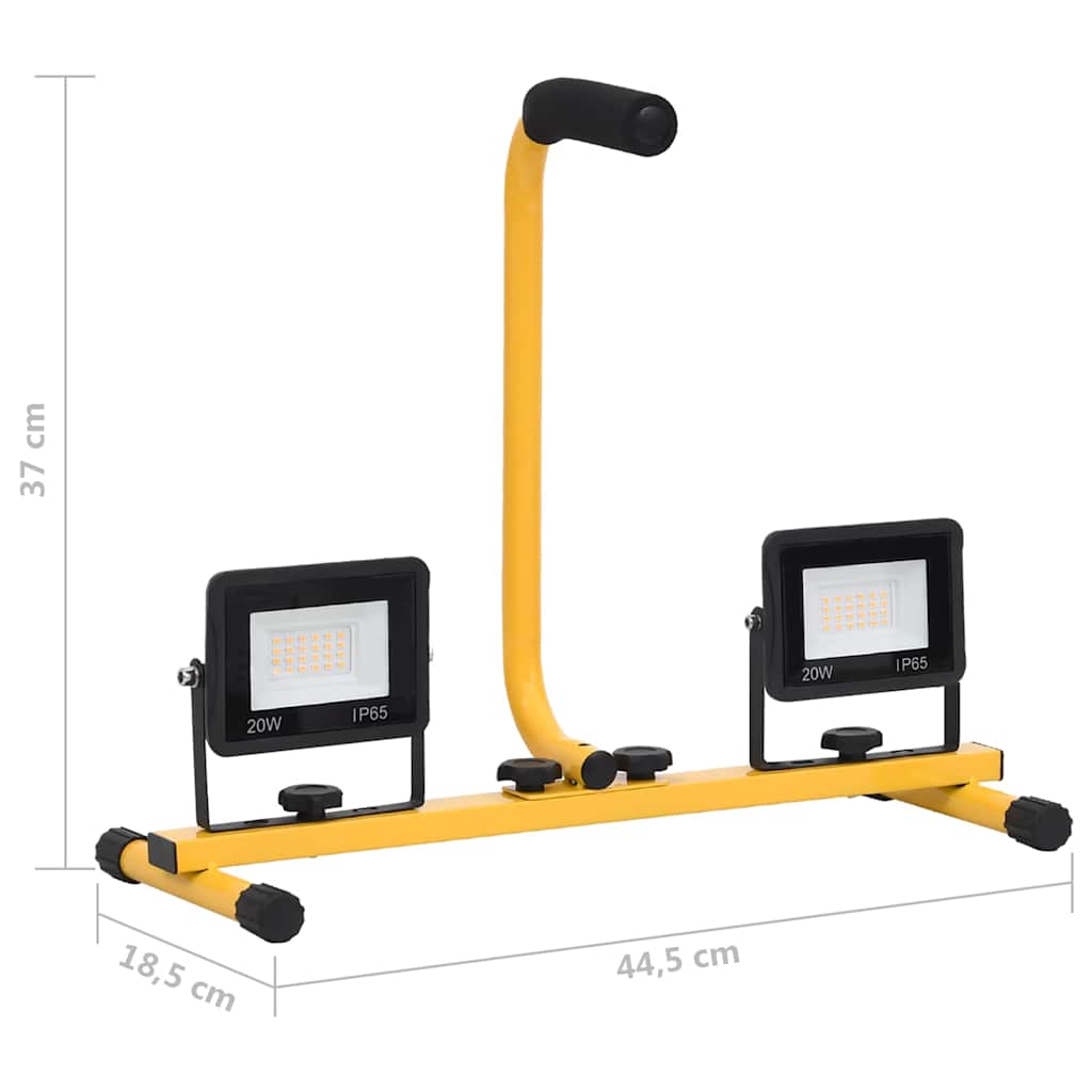Faretto a LED con Maniglia 2x20 W Bianco Freddo