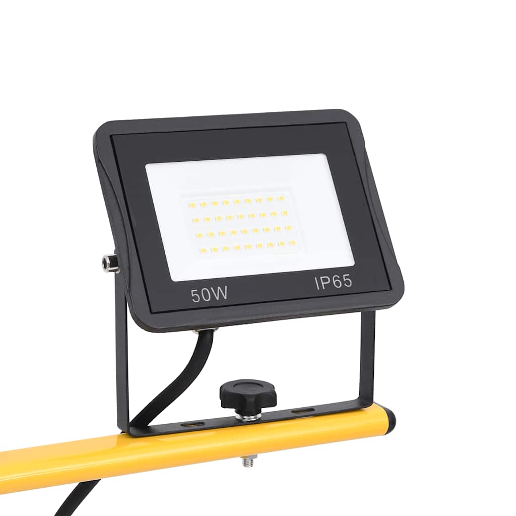 Faretto a LED con Treppiede 2x50 W Bianco Caldo