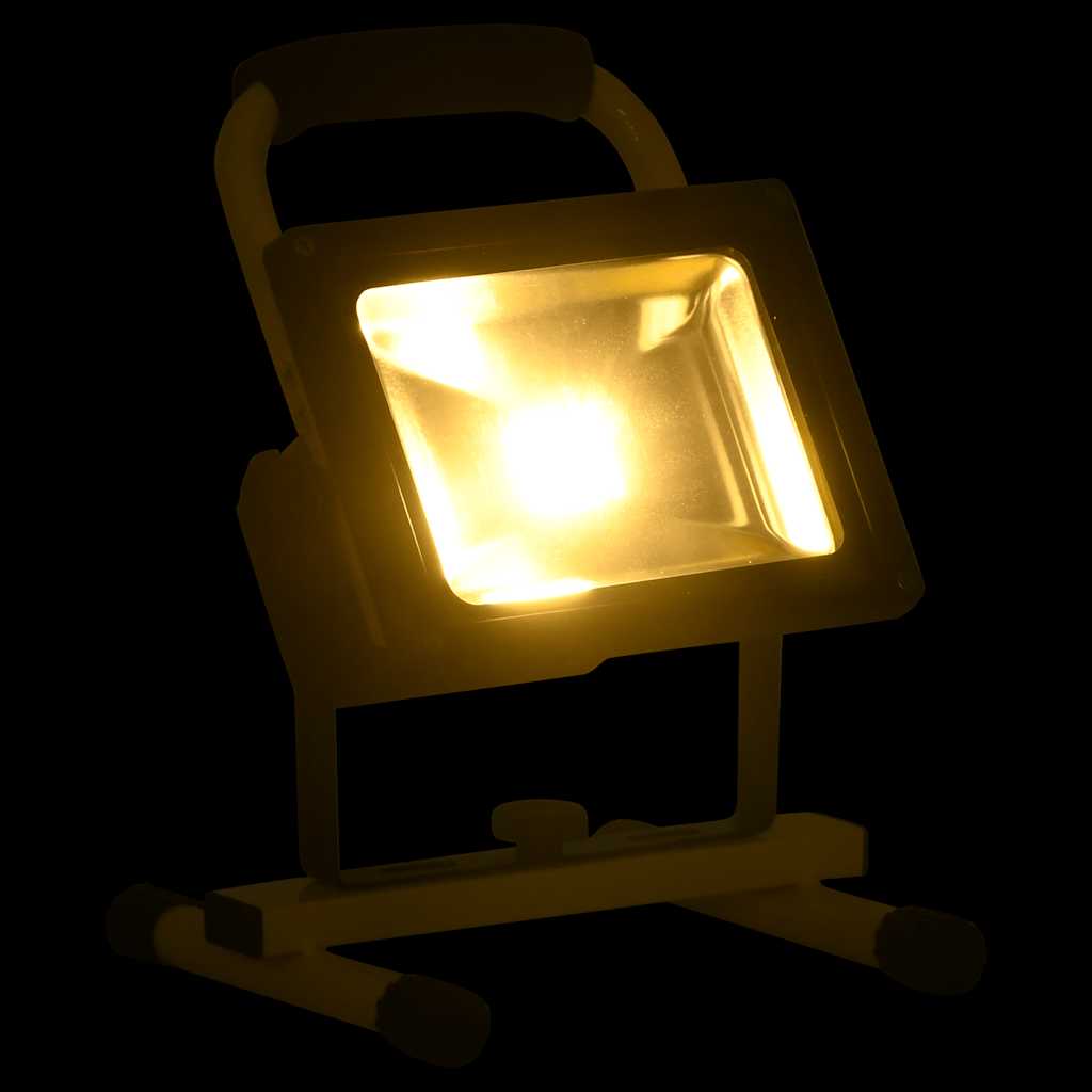 Faretto a LED Ricaricabile con Maniglia 20 W Bianco Caldo