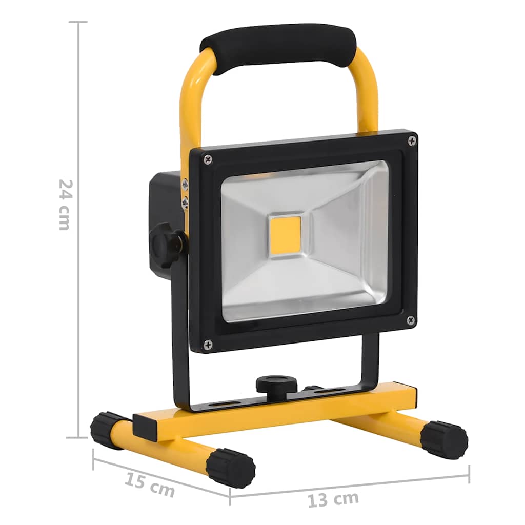 Faretto a LED Ricaricabile con Maniglia 20 W Bianco Caldo