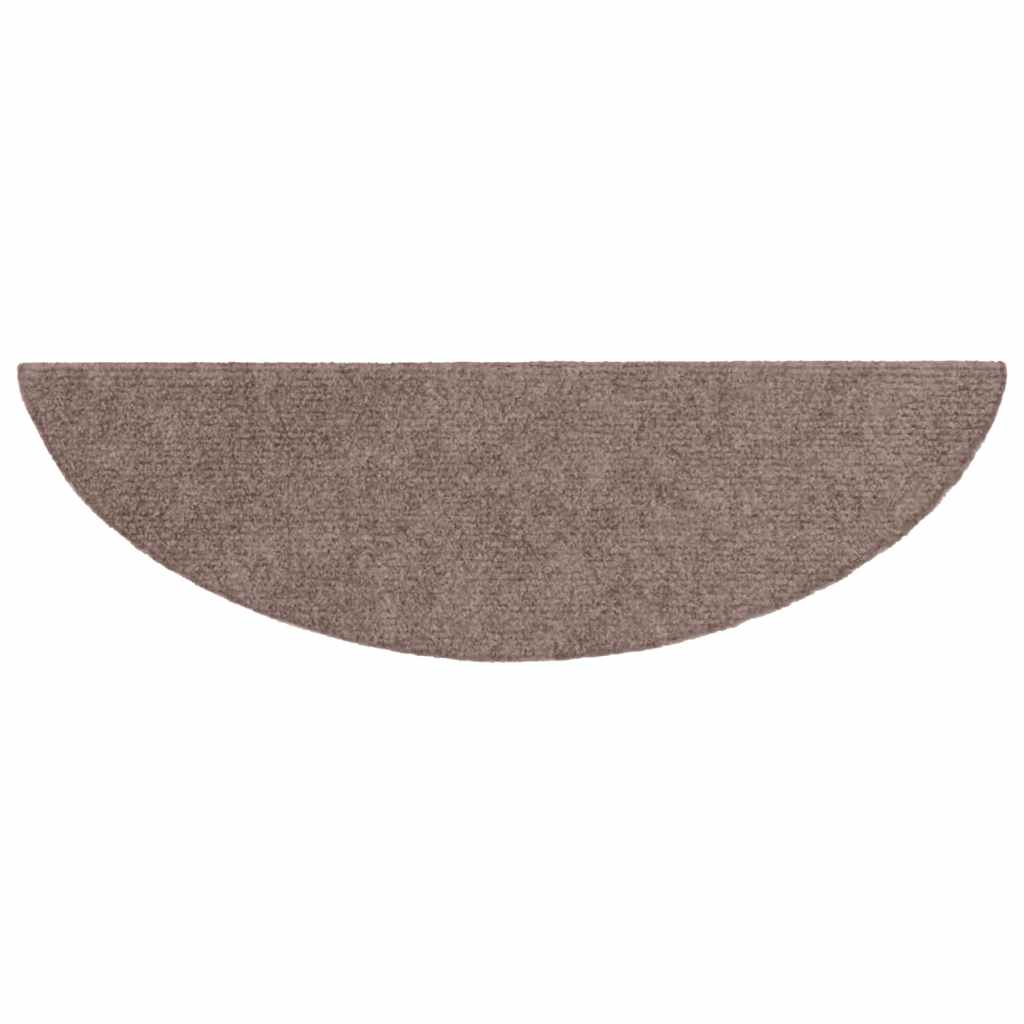 Tappetini per scale autoadesivi 5 pz 56x17x3 cm Marrone Chiaro Semicircolari