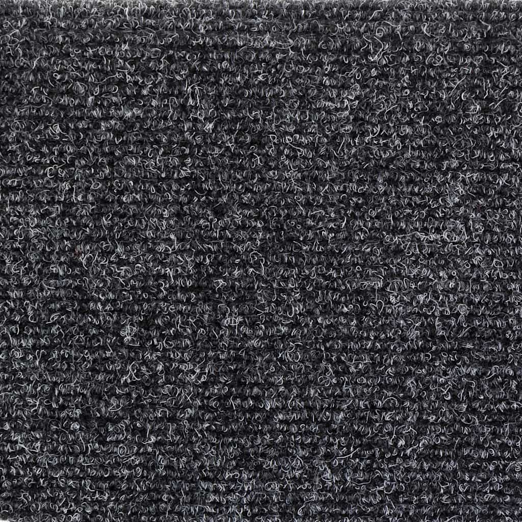 Tappetini per scale autoadesivi 10 pz 56x17x3 cm Grigio scuro semicircolari