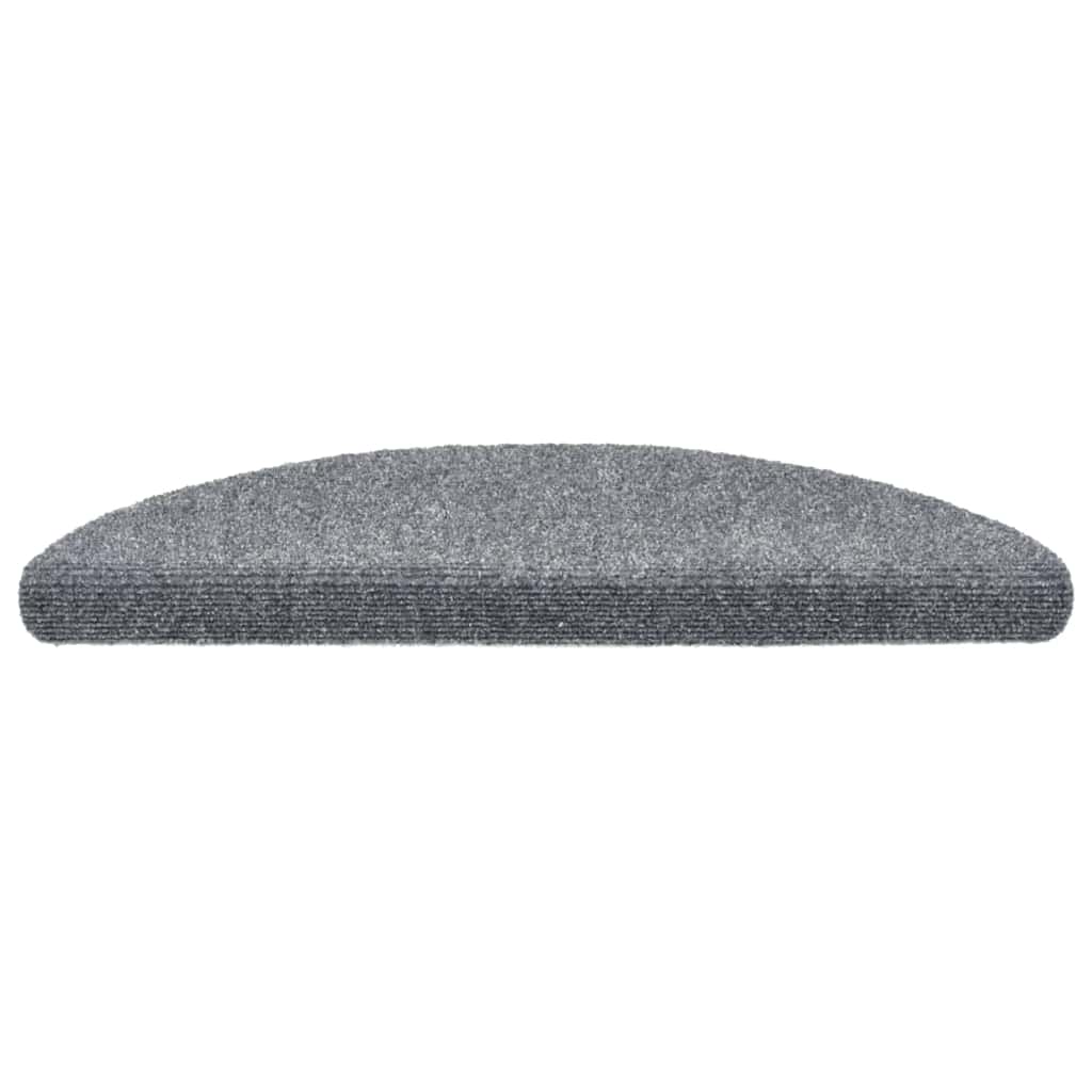 Tappetini per scale autoadesivi 5 pz 56x17x3 cm Grigio chiaro semicircolari