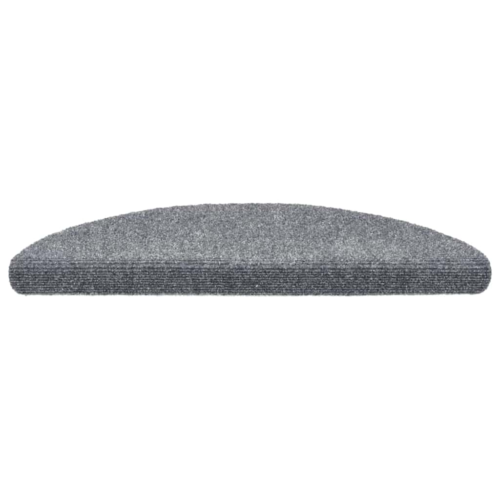 Tappetini per scale autoadesivi 10 pz 56x17x3 cm Grigio chiaro semicircolari